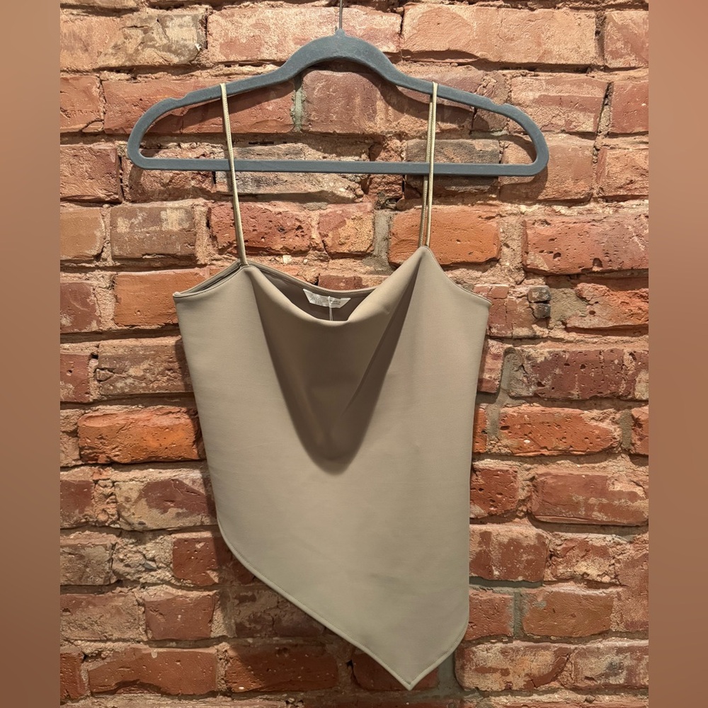 Zara sage Asymmetric Cowl Neck Camisole